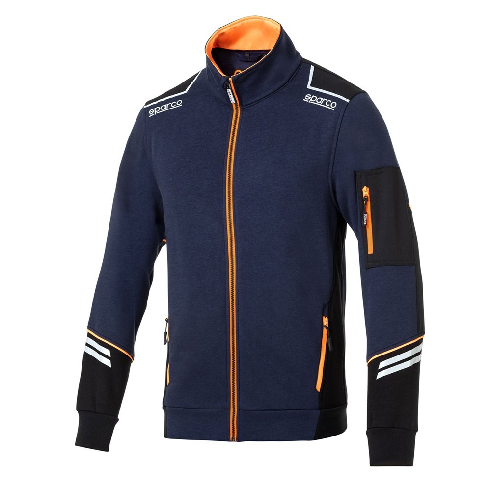 02429-blu marine/arancio fluo-XS - FULL ZIP TECH ALABAMA - Abbigliamento - 1