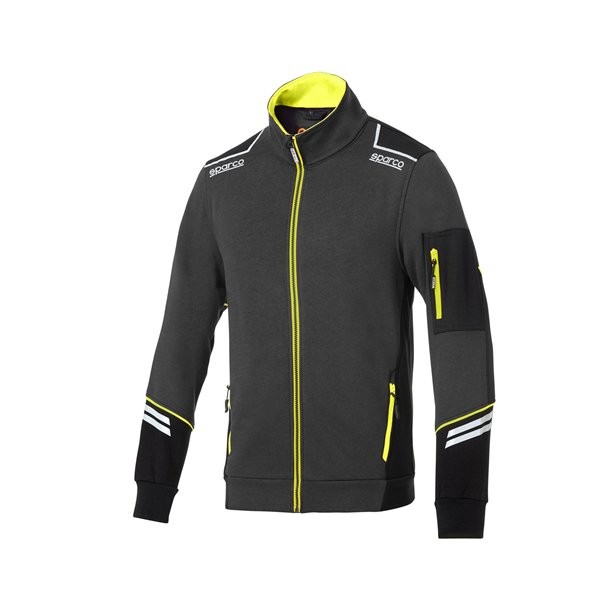 02429-grigio scuro/giallo fluo-XS - FULL ZIP TECH ALABAMA - Abbigliamento - 1