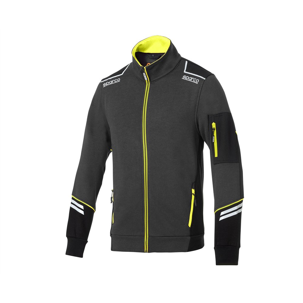 02429-grigio scuro/giallo fluo-XS - FULL ZIP TECH ALABAMA - Abbigliamento - 1